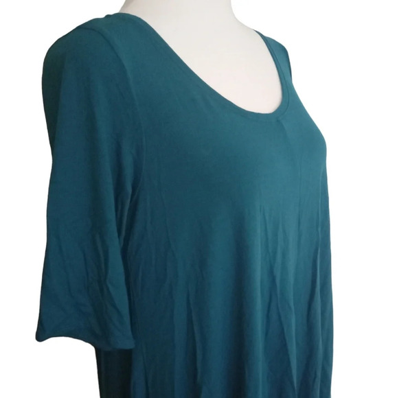 Eileen Fisher Soft Stretchy Teal Viscose Blend Tunic Top Size Small - Picture 4 of 6